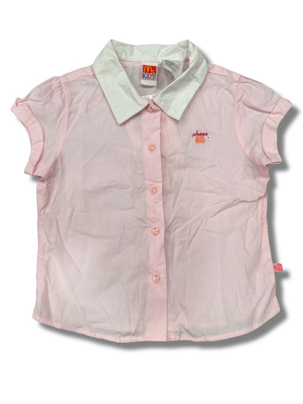 NWT McKids 6 Years Girl Pink Button Up Polo Dress up Vintage McDonalds